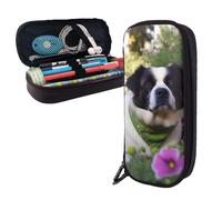 Dwrepo Trousse à crayons en cuir avec fermeture éclair Dod in the Garden Trousse à crayons mignonne pour hommes et femmes, noir, taille unique, L, Noir , Taille unique, Taille L