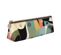 Dwrepo Trousse à crayons en cuir avec fermeture éclair du milieu du siècle - Art moderne - Trousse à crayons mignonne pour homme et femme - Trousse de maquillage de voyage - Pochette pour pièces de