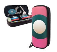 Dwrepo Trousse à crayons en cuir avec fermeture éclair - Grande trousse à crayons à pois blancs - Jolie trousse de maquillage pour homme et femme - Noir - Taille unique - L, Noir , Taille unique,