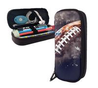 Dwrepo Trousse à crayons en cuir avec fermeture éclair - Motif football américain - Jolie trousse de maquillage pour homme et femme - Noir - Taille unique - L, Noir , Taille unique, Taille L