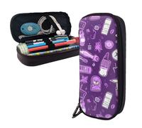 Dwrepo Trousse à crayons en cuir avec fermeture éclair - Motif infirmière - Violet - Jolie trousse à crayons pour homme et femme - Noir - Taille unique - L, Noir , Taille unique, Taille L