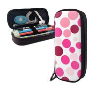 Dwrepo Trousse à crayons en cuir avec fermeture éclair - Trousse à crayons mignonne pour homme et femme - Noir - Taille unique - L, Noir , Taille unique, Taille L