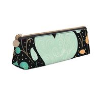 Dwrepo Trousse à crayons en cuir pour homme et femme avec fermeture éclair - Belle trousse à crayons en forme de cœur - Petite trousse de maquillage pour pièces de monnaie - Pour le travail et le