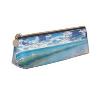Dwrepo Trousse à crayons en cuir pour homme et femme avec fermeture éclair - Belle trousse à crayons portable avec motif nuage - Petite trousse de maquillage pour pièces de monnaie - Pour le travail,