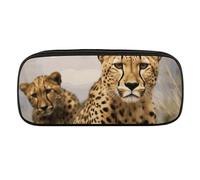 Dwrepo Trousse à crayons portable avec motif léopard - Grande capacité - Trousse de maquillage pour adultes - Cadeau de bureau - Motif léopard cool - Taille unique, Cool Leopard, Taille unique,