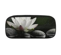 Dwrepo Trousse à crayons portable avec pierres zen noires - Grande capacité - Pour adultes - Cadeau de bureau - Pierres zen noires - Taille unique, Et pierres zen noires, Taille unique, Trousse à