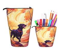 Dwrepo Trousse à crayons télescopique style japonais avec fleur - Jolie trousse de papeterie - Porte-crayons télescopique - Trousse de maquillage pour bureau, vacances, cadeau, Chien fantastique,