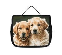 Dwrepo Trousse de toilette à suspendre pour femme et homme - Portable et étanche - Organiseur Golden Retriever - Chiots - Trousse de toilette de voyage - 22,5 x 18,5 cm - À suspendre, Golden Retriever