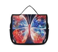 Dwrepo Trousse de toilette à suspendre pour homme et femme - Portable et étanche - Trousse de toilette de voyage avec papillon musica, 22,5 x 18,5 cm, trousse de toilette à suspendre, papillon