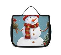 Dwrepo Trousse de toilette à suspendre pour homme et femme - Portable - Étanche - Bonhomme de neige de Noël - 22,5 x 18,5 cm - Trousse de toilette à suspendre - Bonhomme de neige de Noël, Bonhomme de