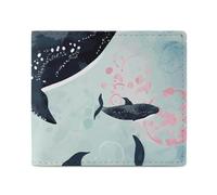 Dwrepo Whale Portefeuilles en cuir pour homme et femme - Petit portefeuille fin à deux volets avec porte-cartes - Blanc - Taille unique - Décontracté - Blanc - Taille unique, blanc, Taille unique,