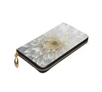Dwrepo White parttern Portefeuille en cuir avec fermeture éclair pour femme Grande capacité Porte-cartes pour homme et femme Noir Taille unique Noir Taille unique, Noir , Taille unique