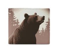 Dwrepo Wild Bear - Portefeuilles en cuir pour femmes et hommes - Petit portefeuille fin à deux volets avec porte-cartes - Blanc, taille unique, décontracté, blanc, taille unique, décontracté, blanc,