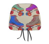 DWTJKMS 1 housse d'appui-tête de siège de voiture rétro colorée et réglable, réutilisable, accessoire d'intérieur de voiture, mignon vintage, housse de protection pour la plupart des voitures