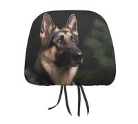DWTJKMS 1 housse de protection réglable et réutilisable pour appuie-tête de siège de voiture - Motif berger allemand