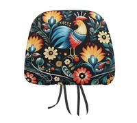 DWTJKMS 1 housse de protection réglable et réutilisable pour appuie-tête de voiture à motif d'art populaire polonais - Accessoires d'intérieur de voiture - Pour la plupart des voitures