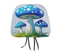 DWTJKMS 1 housse de protection réglable et réutilisable pour appuie-tête de voiture motif champignon bleu dessin animé, accessoire d'intérieur de voiture, pour la plupart des voitures