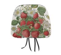 DWTJKMS 1 housse de siège de voiture brodée de fraises - Réglable et réutilisable - Accessoires d'intérieur de voiture - Jolie housse de protection vintage pour appuie-tête de voiture - Pour la