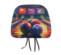 DWTJKMS 1 housse réglable et réutilisable pour appuie-tête de voiture avec boules de bowling - Accessoires d'intérieur de voiture - Jolie housse de protection vintage pour la plupart des voitures