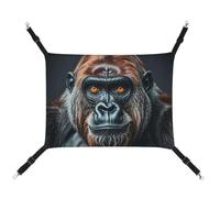 DWTJKMS A Gorilla Hamac pour chat - Hamac de couchage doux réglable pour animaux domestiques - Utilisation en toutes saisons pour chats, furets, chiots, lapins, petits animaux (classique)