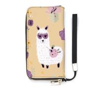 DWTJKMS Alpaca And Bee Portefeuille long mince en cuir PU pour homme femme portefeuille minimaliste avec fentes pour cartes, blanc, 20 x 10,5 cm, blanc, 20x10.5cm