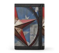 DWTJKMS American Wastern Texas Star Portefeuille minimaliste à trois volets pour homme Portefeuille moderne tendance antivol pour cartes et espèces