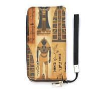DWTJKMS Ancient Egypt Tribe Series Portefeuille long fin en cuir synthétique pour homme et femme Portefeuille minimaliste avec emplacements pour cartes, blanc, 20 x 10,5 cm, blanc, 20x10.5cm