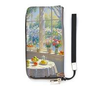 DWTJKMS Art Kitchen Long portefeuille fin en cuir PU pour hommes femmes portefeuille minimaliste avec fentes pour cartes, blanc, 20 x 10,5 cm, blanc, 20x10.5cm