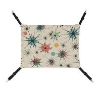 DWTJKMS Atomic Stars Hamac pour chat à motif rétro - Hamac de couchage doux réglable pour animaux domestiques - Pour toutes les saisons - Pour chats, furets, chiots, lapins, petits animaux (classique)