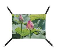 DWTJKMS Beau hamac pour chat à fleurs de lotus - Hamac de couchage doux réglable pour animaux domestiques - Utilisation en toutes saisons pour chats, furets, chiots, lapins, petits animaux (classique)