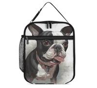 DWTJKMS Boston Terrier Sac à déjeuner isotherme, étanche pour homme et femme, avec poignée, boîte à déjeuner isotherme réutilisable pour bureau, travail, pique-nique