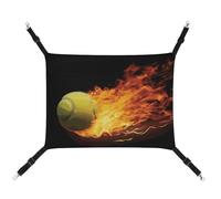 DWTJKMS Burning Tennis Pictures Hamac pour chat - Hamac de couchage doux réglable pour animaux domestiques - Utilisation en toutes saisons pour chats, furets, chiots, lapins, petits animaux (classique