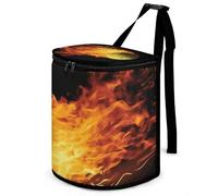DWTJKMS Burning Tennis Pictures Poubelle de voiture avec couvercle de grande capacité à suspendre - Anti-fuite - Étanche - Accessoires d'intérieur indispensables pour les voitures