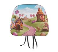DWTJKMS Candy Land - 1 housse d'appui-tête de voiture réglable et réutilisable, accessoire d'intérieur de voiture, mignon et vintage, pour la plupart des voitures