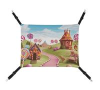 DWTJKMS Candy Land Hamac pour chat - Hamac de couchage doux réglable pour animaux domestiques - Utilisation en toutes saisons pour chats, furets, chiots, lapins, petits animaux (classique)