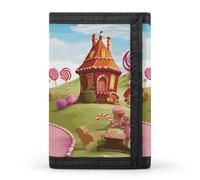 DWTJKMS Candy Land Portefeuille minimaliste à trois volets pour homme Design moderne et tendance Pour cartes et espèces
