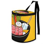 DWTJKMS Cartoon Hotpot Doodle Poubelle de voiture avec couvercle, grande capacité, à suspendre, étanche, étanche, accessoires d'intérieur