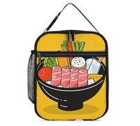 DWTJKMS Cartoon Hotpot Sac à déjeuner isotherme pour homme et femme, avec poignée, réutilisable, pour bureau, travail, pique-nique