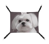 DWTJKMS Charmant hamac maltais pour chien et chat - Hamac de couchage doux réglable pour animaux domestiques - Pour toutes les saisons - Pour chats, furets, chiots, lapins, petits animaux (classique)