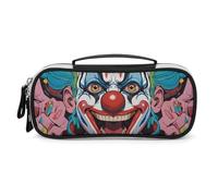 DWTJKMS Clowns Trousse de maquillage portable en cuir étanche pour cosmétiques, pinceaux, crayons et accessoires de maquillage de voyage