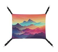 DWTJKMS Color Mountain - Hamac pour chat dégradé - Hamacs de couchage doux réglables pour animaux de compagnie - Utilisation en toutes saisons pour chats, furets, chiots, lapins, petits animaux