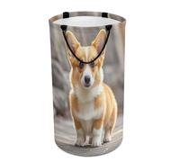 DWTJKMS Corgi Grand panier à linge pliable avec poignées de transport pour chien - Grand panier de rangement pour buanderie, dortoir, famille