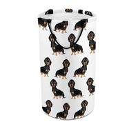 DWTJKMS Dachshund Weiner Panier à linge pliable avec poignées de transport pour animal domestique, grand panier de rangement pour buanderie, dortoir, famille