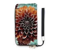 DWTJKMS Dahlia Portefeuille long fin en cuir synthétique pour homme et femme avec emplacements pour cartes, blanc, 20 x 10,5 cm, blanc, 20x10.5cm