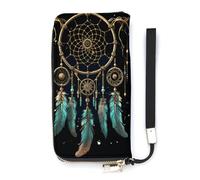 DWTJKMS Dark Dream Catcher Long portefeuille fin en cuir PU pour homme femme portefeuille minimaliste avec fentes pour cartes, blanc, 20 x 10,5 cm, blanc, 20x10.5cm