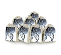 DWTJKMS DNA Chain Lot de 8 petites pochettes cadeaux portables avec cordon de serrage réutilisables en coton et lin pour mariage, voyage, bureau, entraînement (unisexe)