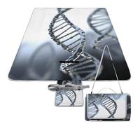 DWTJKMS DNA Chain Tapis de pique-nique photo pliable et imperméable avec sac fourre-tout Grand tapis de pique-nique d'extérieur 147,3 x 147,3 cm Couverture de camping pour plage, parc, voyage