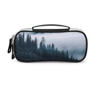 DWTJKMS Foggy Mountains Trousse de maquillage portable en cuir étanche avec petits accessoires de toilette pour crayons et accessoires de maquillage de voyage