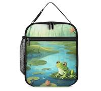 DWTJKMS Frog in A Pond Sac à déjeuner isotherme, étanche pour homme et femme, avec poignée, boîte à déjeuner isotherme réutilisable pour bureau, travail, pique-nique