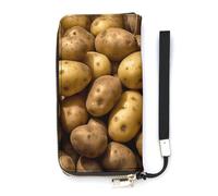 DWTJKMS Garden Potatoes Long portefeuille fin en cuir synthétique pour homme et femme Portefeuille minimaliste avec fentes pour cartes, blanc, 20 x 10,5 cm, blanc, 20x10.5cm